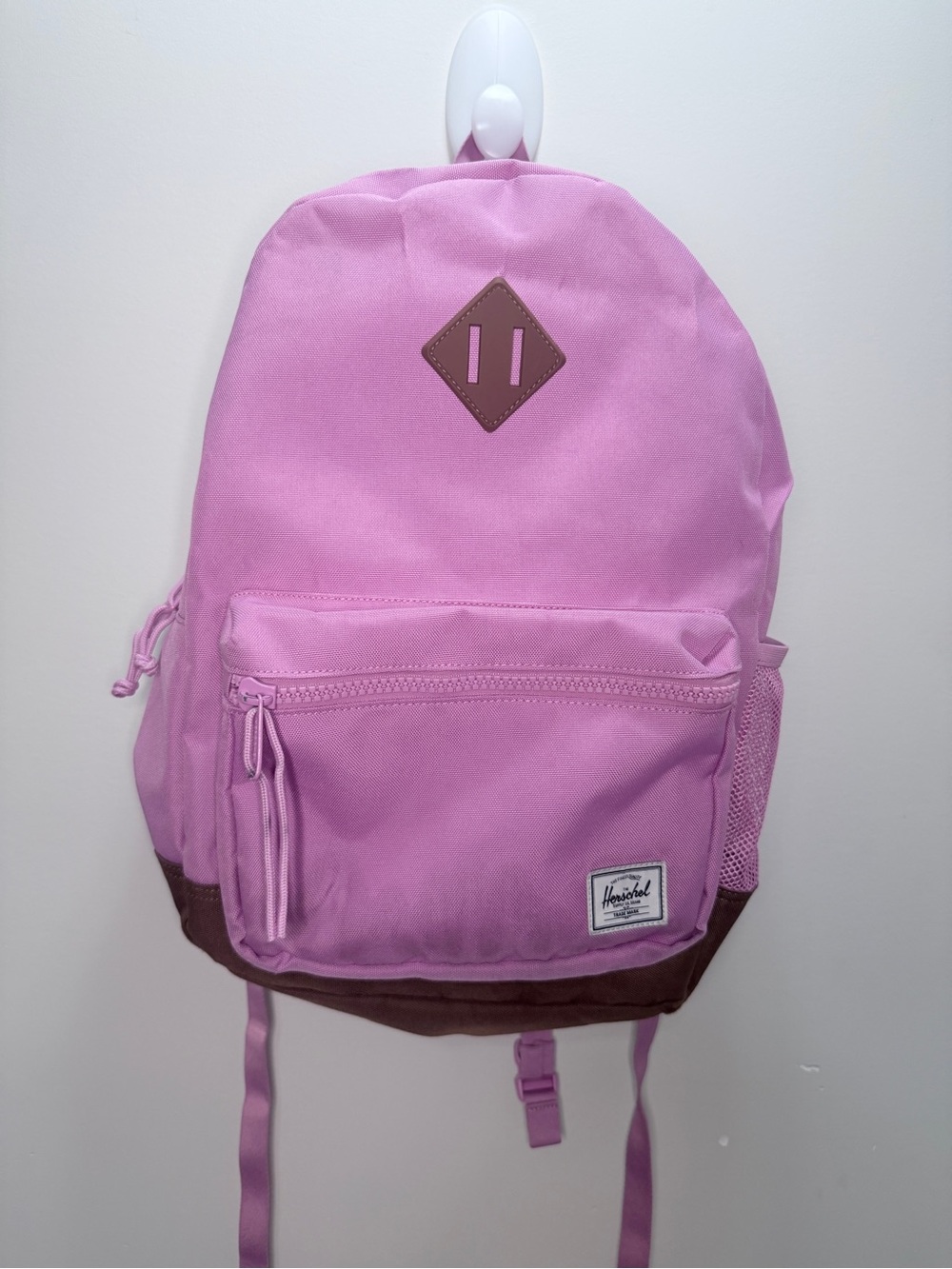 Herschel Pink/Lavander Backpack with Brown Suede Accent - Picture 2 of 12